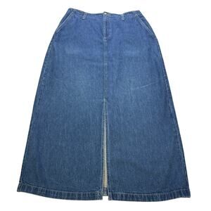 VTG 90s St Johns Bay Denim Skirt 14 Blue Medium Wash Prairie Western Midi Retro